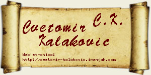 Cvetomir Kalaković vizit kartica